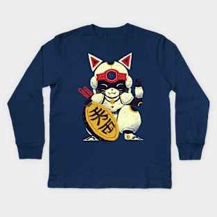 fortune pizza cat Kids Long Sleeve T-Shirt